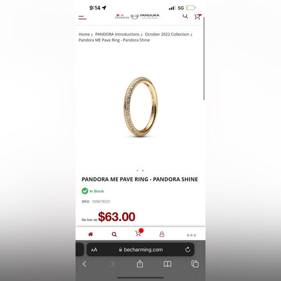 size 5 pandora ring - Picture 6 of 6